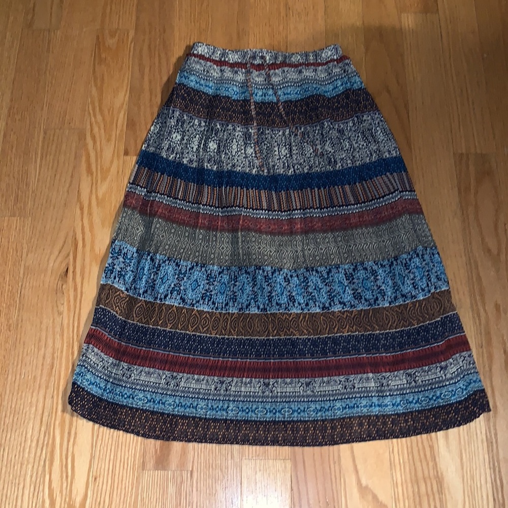 Vintage BonWorth Boho Print Pleated Skirt XS P
